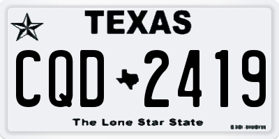 TX license plate CQD2419