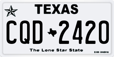 TX license plate CQD2420