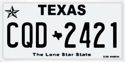 TX license plate CQD2421