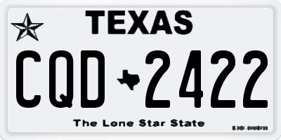 TX license plate CQD2422