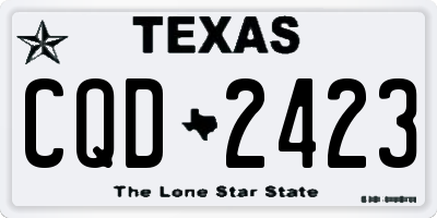 TX license plate CQD2423