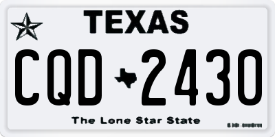 TX license plate CQD2430