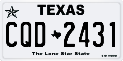 TX license plate CQD2431