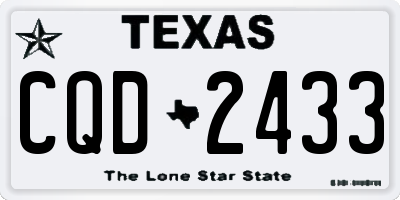 TX license plate CQD2433