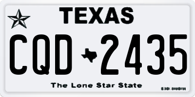 TX license plate CQD2435
