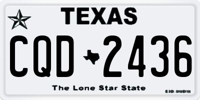 TX license plate CQD2436