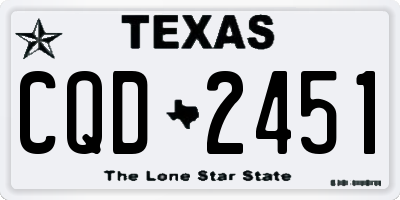 TX license plate CQD2451