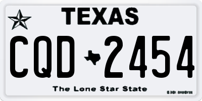 TX license plate CQD2454