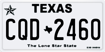 TX license plate CQD2460
