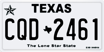 TX license plate CQD2461