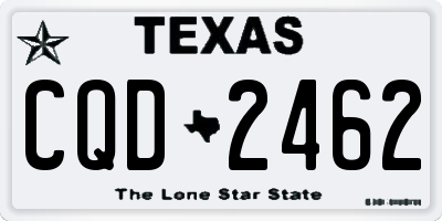 TX license plate CQD2462