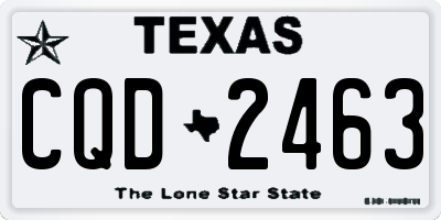TX license plate CQD2463
