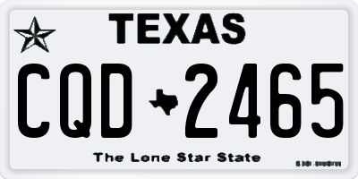TX license plate CQD2465