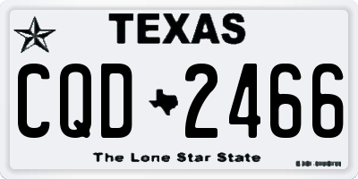 TX license plate CQD2466