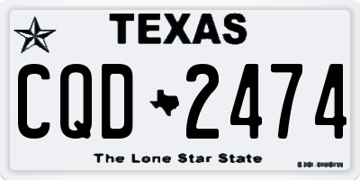 TX license plate CQD2474