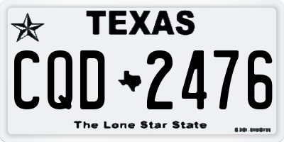 TX license plate CQD2476