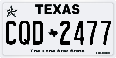 TX license plate CQD2477