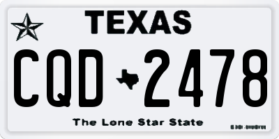 TX license plate CQD2478