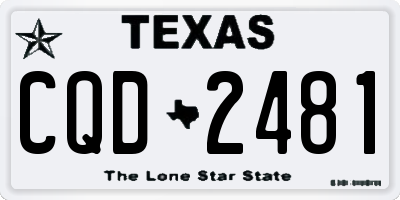 TX license plate CQD2481