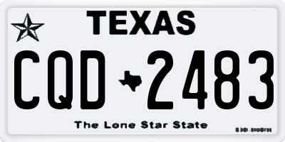 TX license plate CQD2483