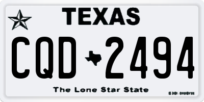 TX license plate CQD2494