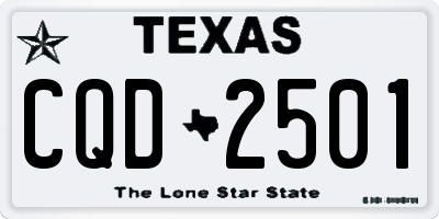 TX license plate CQD2501