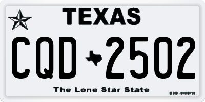 TX license plate CQD2502