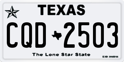 TX license plate CQD2503