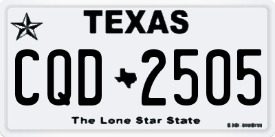 TX license plate CQD2505