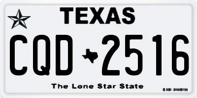 TX license plate CQD2516