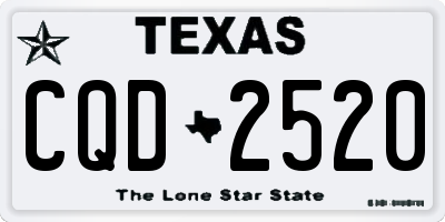 TX license plate CQD2520