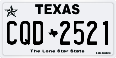 TX license plate CQD2521