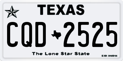 TX license plate CQD2525