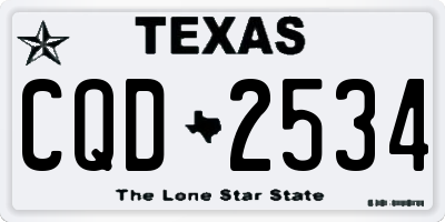TX license plate CQD2534