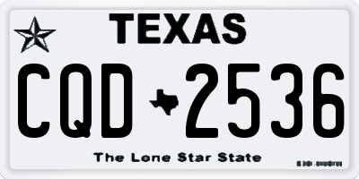 TX license plate CQD2536