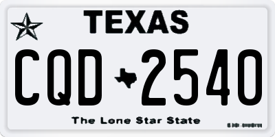 TX license plate CQD2540