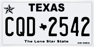 TX license plate CQD2542