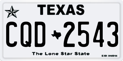 TX license plate CQD2543