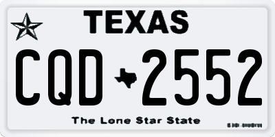 TX license plate CQD2552