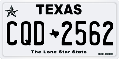 TX license plate CQD2562