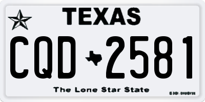 TX license plate CQD2581