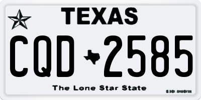 TX license plate CQD2585