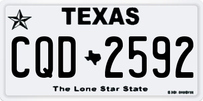 TX license plate CQD2592
