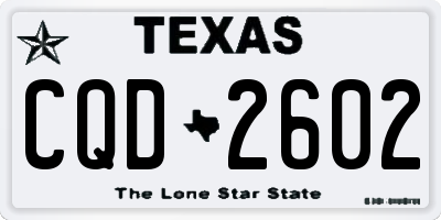 TX license plate CQD2602