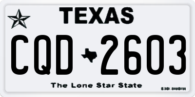 TX license plate CQD2603