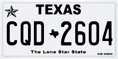 TX license plate CQD2604