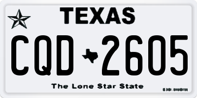 TX license plate CQD2605