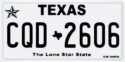 TX license plate CQD2606