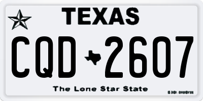 TX license plate CQD2607
