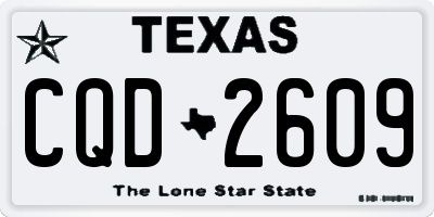 TX license plate CQD2609
